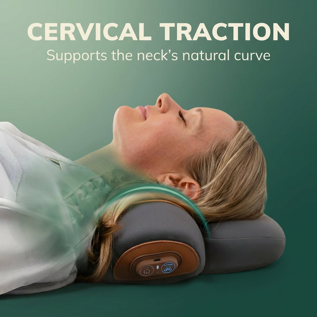 RestoreX Muscle Relief Massager applied to lower back muscles at home