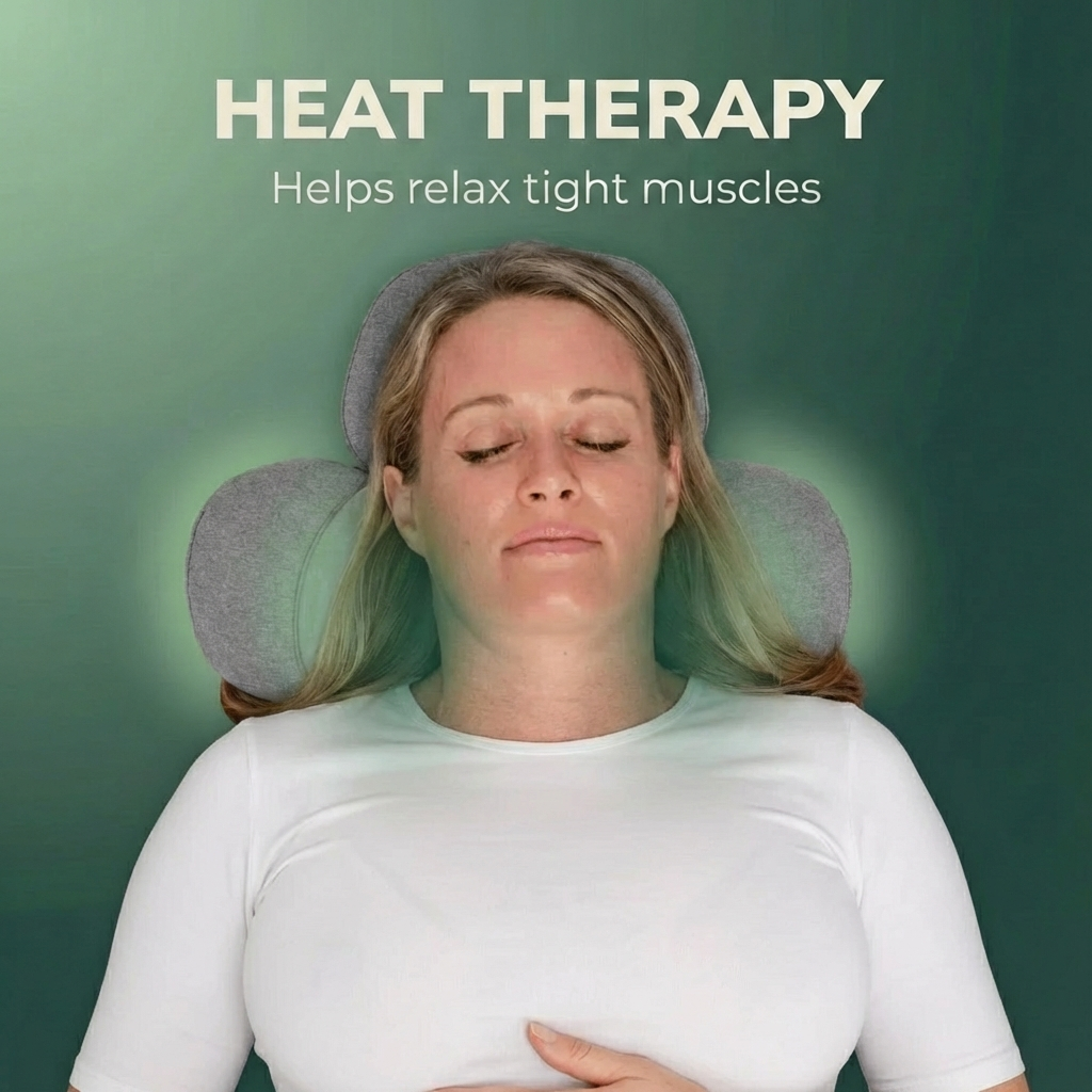 RestoreX Muscle Relief Massager applied to lower back muscles at home