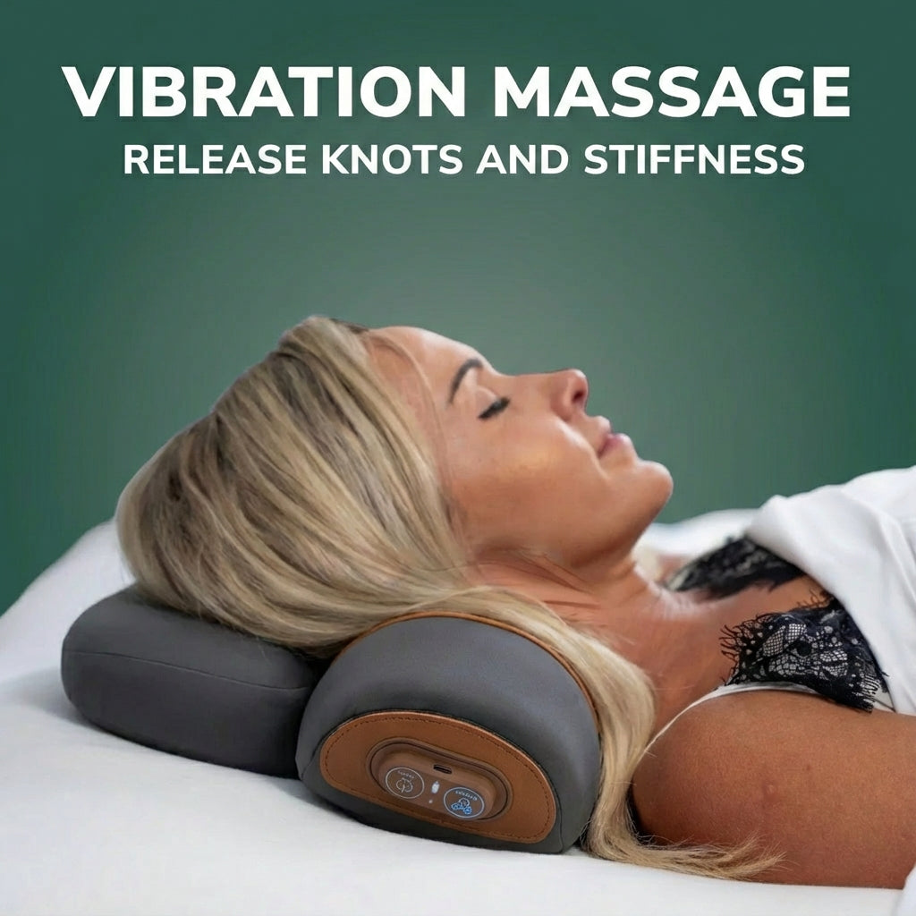 RestoreX Muscle Relief Massager applied to lower back muscles at home